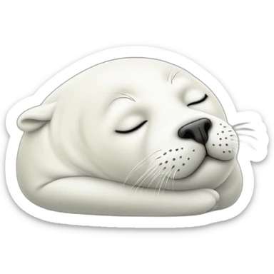 white seal is sleeping sticker