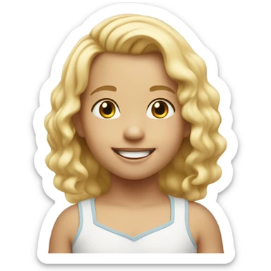 blonde toddler smiling at viewer sticker