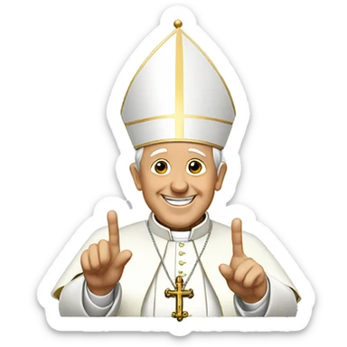 pope francis saying hello sticker