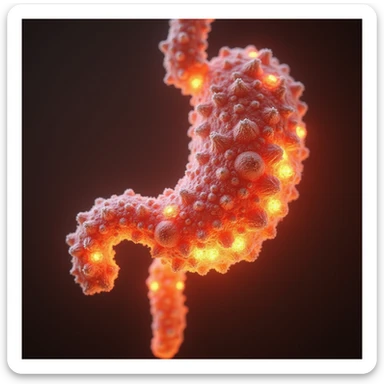 hyperrealistic inflamed intestinal bacteria with sugars and inflammation, 4K, transparent background sticker