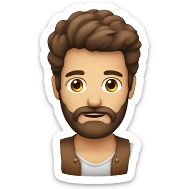 hombre calvo con barba y ojos marrones sticker