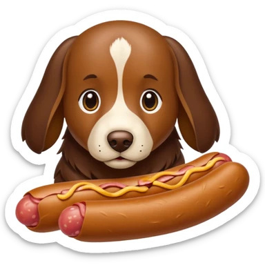 Perro salchicha de pelo largo cachorro color chocolate con color miel sticker