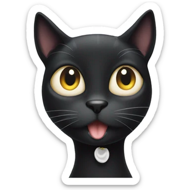Black cat with white spot on her neck sticker