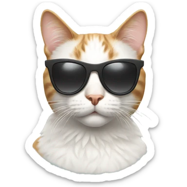 Cat with sunglasses sticker