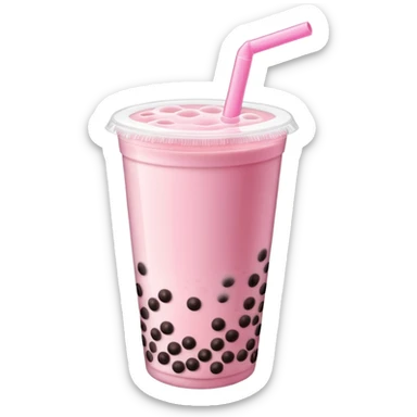 Pink bubble tea sticker