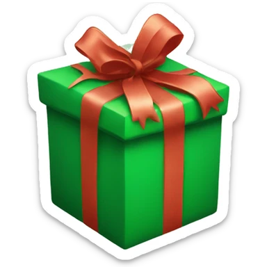 Green Christmas present sticker