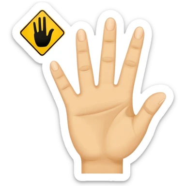 Safety sign hand with 3 fingers out of 5 used by TotalEnergies sticker