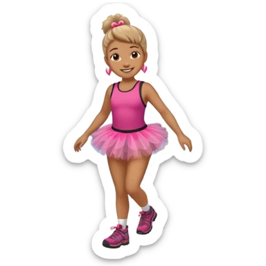 Person hiking in tutu sticker