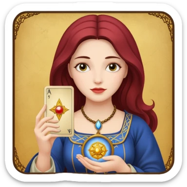 woman has tarot card sticker