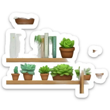 bookshelf with succulents  sticker