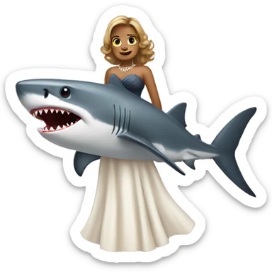 Shark whit a elegant dress sticker