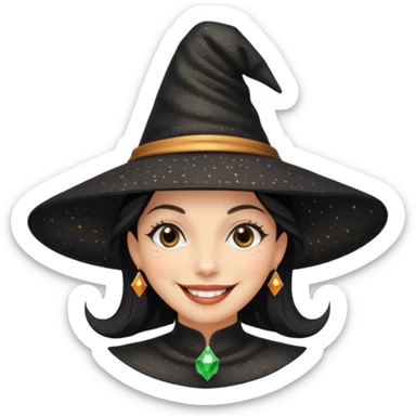 black gitter hat witch sticker