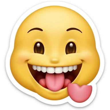 flirty emoji with tounge touching top teeth sticker