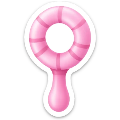 Pink baby rattle sticker
