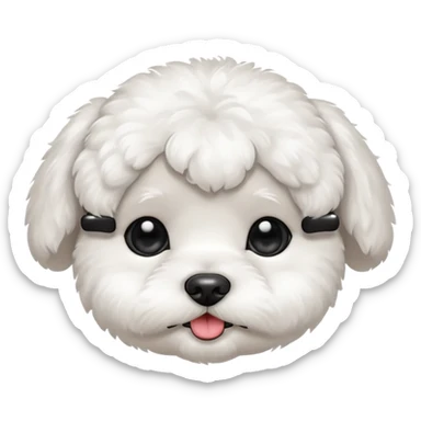 white baby Bichon Frise only face  sticker