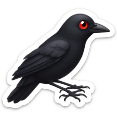 Black Bird red eyes sticker