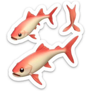 Short fins please!!!! fish female with short red fins and a light beige body  sticker