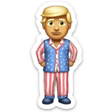 Donald trump wearing PJs sticker