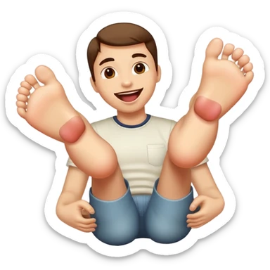 Tongue out with feet up sticker