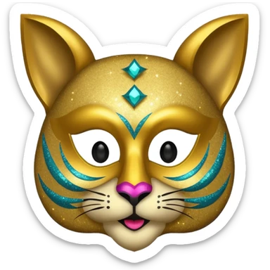 Festival themed animal Mask sticker