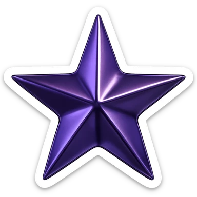 star with a metallic purple finish, no background sticker