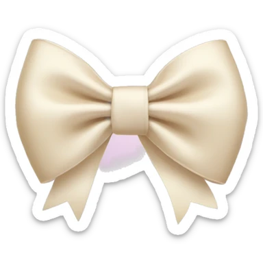 Cream bow  sticker