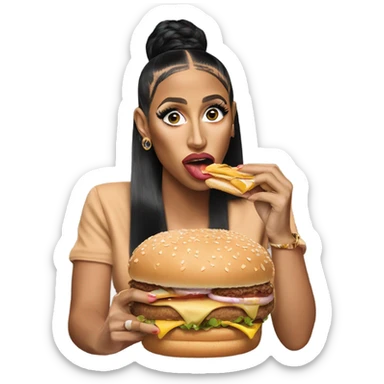 Cardi b eating a Big Mac sticker