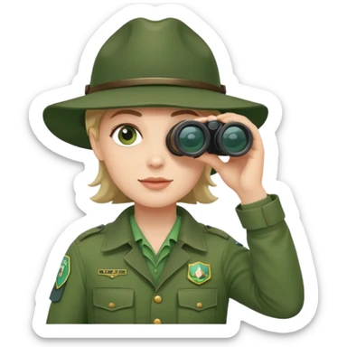 mountain ranger with binoculars sticker