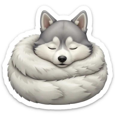 full size husky dog sleeping with eyes closed  sticker