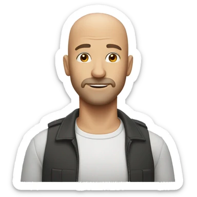Bald white guy with facial hair sticker