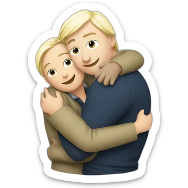 lepen giving a hug to zemour sticker