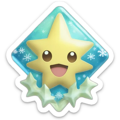 Pokemon Jirachi Badge Winter Slowflake GiftBox 2023 sticker