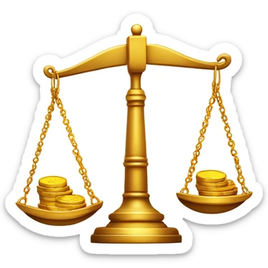 Scales: on one side -  heart and on the other - coins sticker