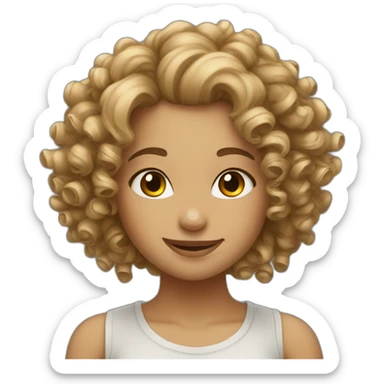 satisfaction girl curly haired sticker
