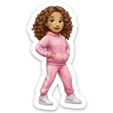 dancing-brown-haired-white-girl-pink-oversize-tracksuit sticker