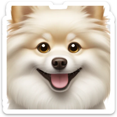 White pomeranian spitz smiling  sticker