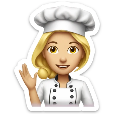 Blonde female chef salute  sticker