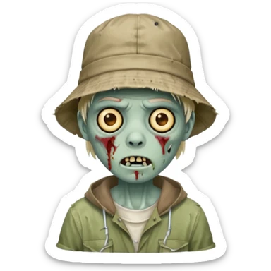 bucket hat zombie sticker