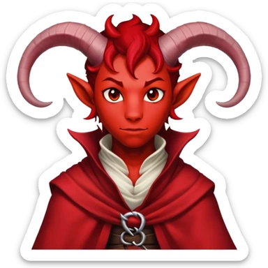 dnd male character tiefling and cloth sticker
