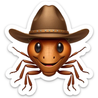 cockroach in a cowboy hat winks sticker
