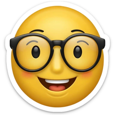 Emoji amarillo con gafas negras tal cual como este como este 😎 sticker