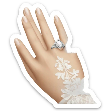 Bride hand with ring  sticker
