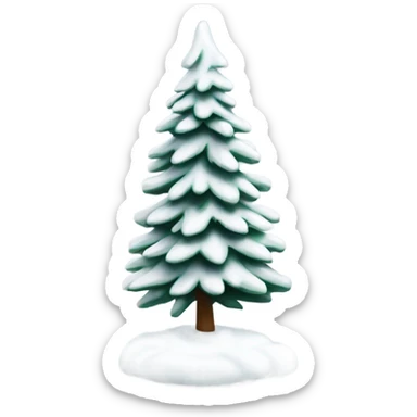  actual white fir christmas tree isolated.  sticker