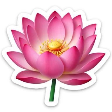 single Pink Lotus, straight stem sticker