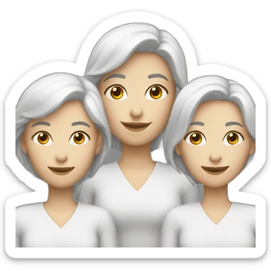 Friendly three womans white sticker