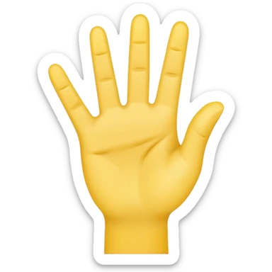 raised hand (stop gesture) but only the index finger pointing up, other fingers closed yellow emoji style  sticker