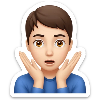 suprised angle, hands on cheeks sticker