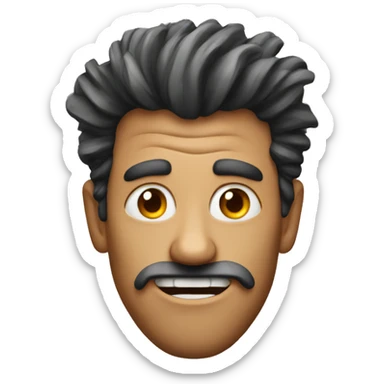 a man with wild hair and crazy eyes  sticker