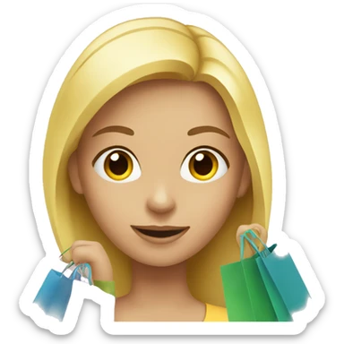 blond girl with shopping bags  sticker