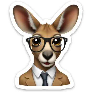 A kangaroo wearing glasses sticker